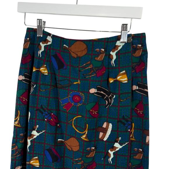 You B You Vintage Midi Skirt Western Horse Rodeo Country Plaid Womens Medium - Picture 2 of 5